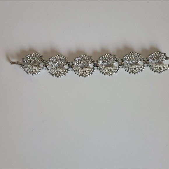 vintage 1960s emmons silver plated statement bracelet 7.5 inches long - Picture 3 of 6